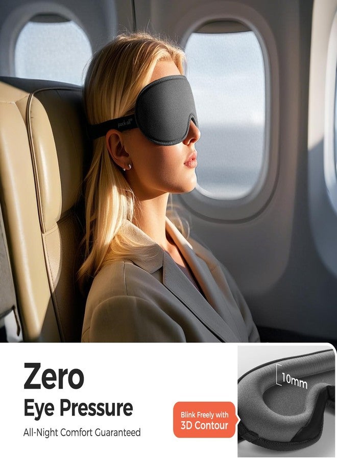pack all Light Blocking Sleep Mask for Men and Women, 3D Eye Mask for Pressure-Free Sleep, Soft Sleeping Eye Cover with Adjustable Elastic Strap, Grey - Image 2